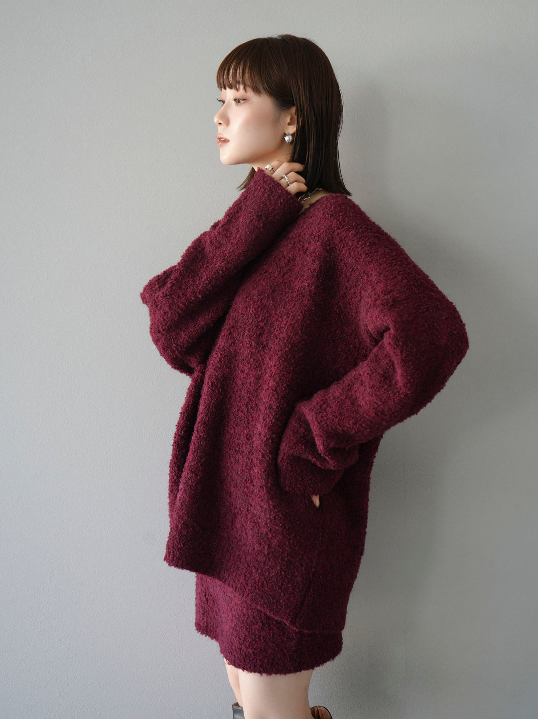 [SET] 橢圓針織衫 & 迷你裙 SET UP