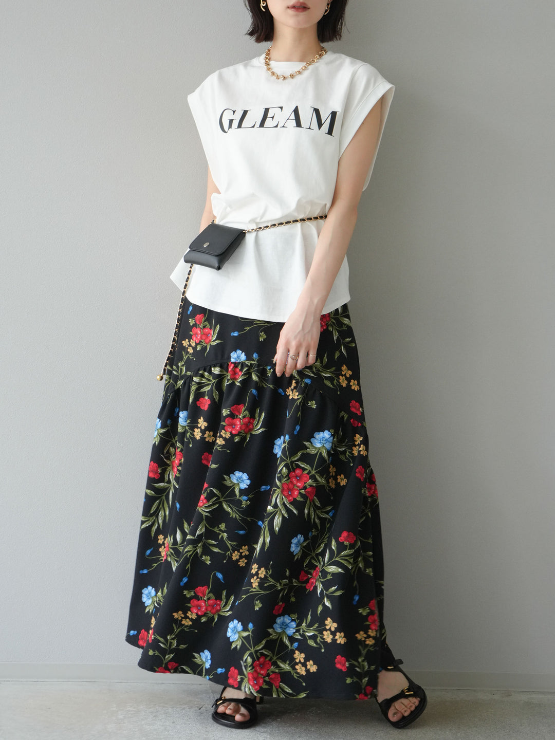 [預訂] 後標logo印花美國棉質T卹/米白色