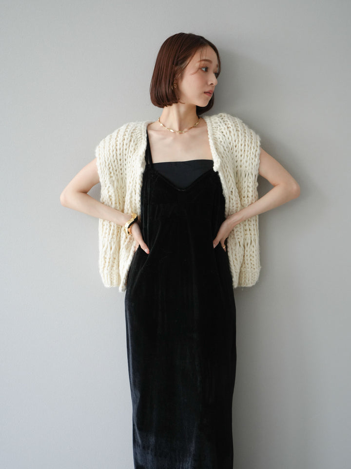 [予約]ハンドニットローピングベスト/アイボリー