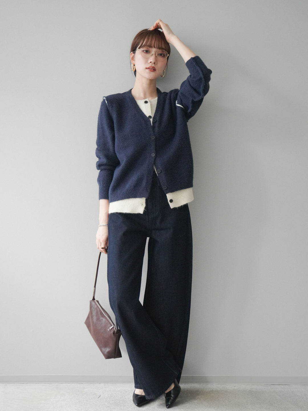 [予約]バレルレッグデニムパンツ/navy