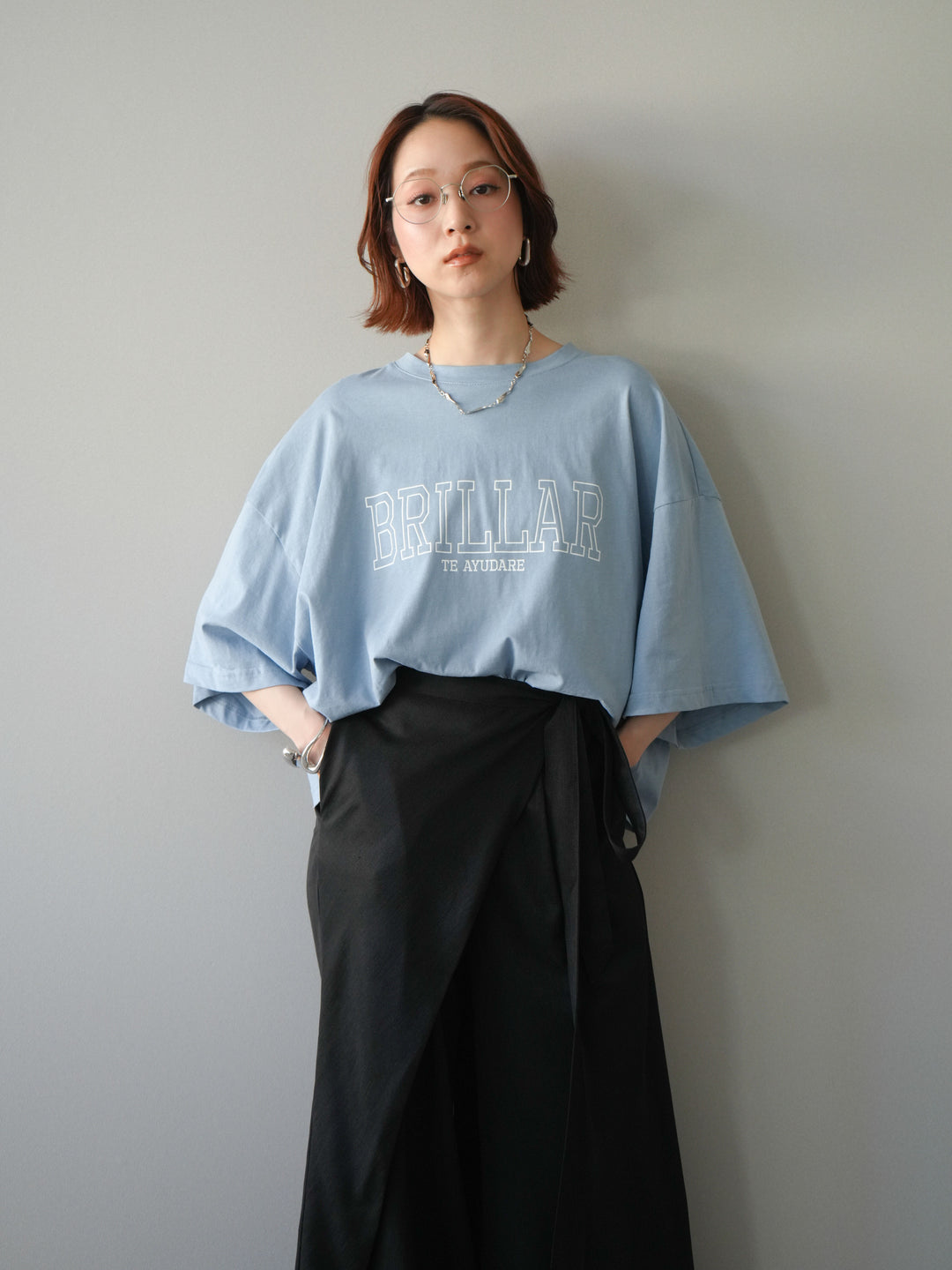 [予約]ボックスシルエットロゴTEE/blue