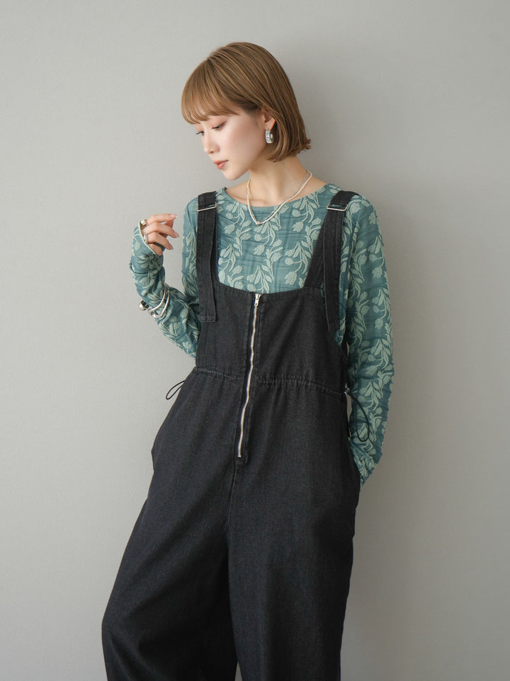 【預購】雙層紗布提花上衣/綠