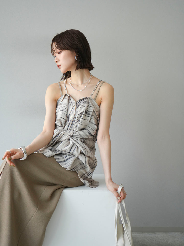 [予約]マルチWAYニュアンス柄オーバーシャツ/ベージュ