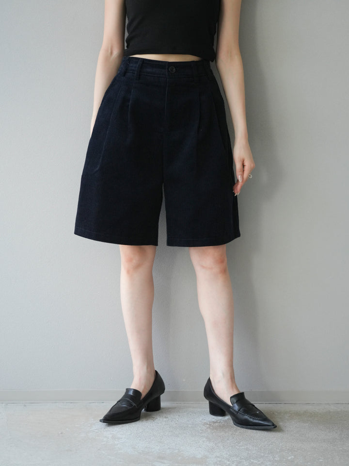 [予約]コーデュロイハーフパンツ/ブラック