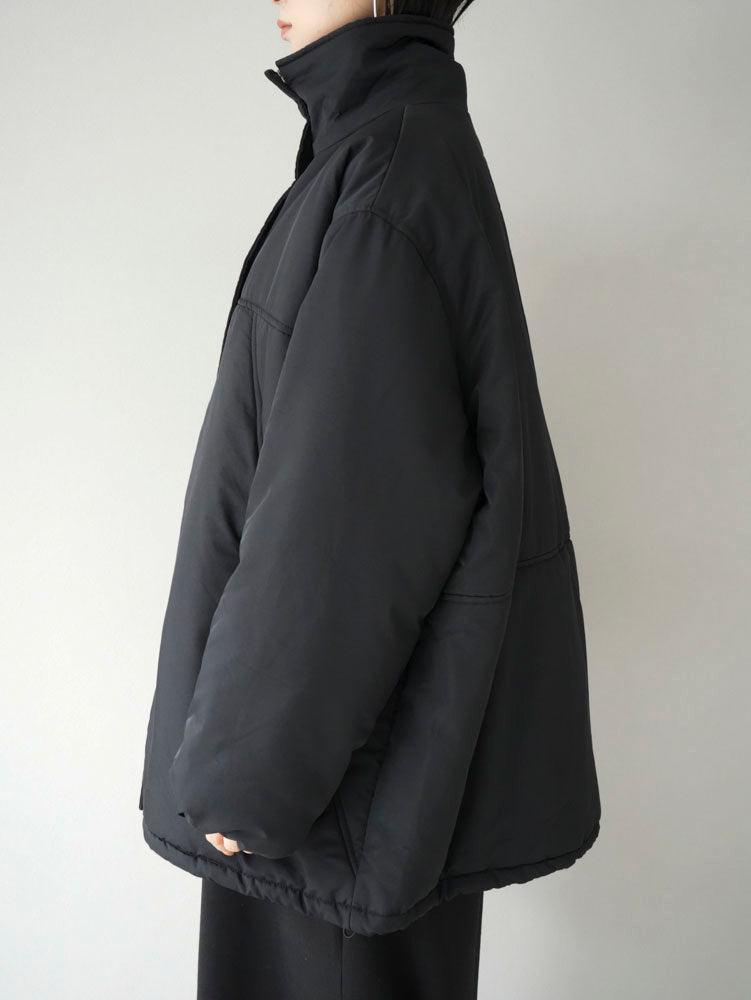 [Pre-order] Stand-up neck padded big jacket/black