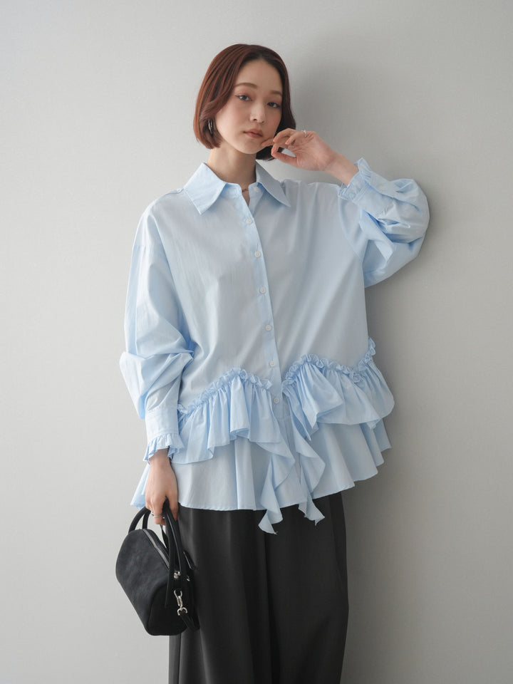 [SET]ラッフルデザインティアードブラウス+ラッフルデザインティアードブラウス(2set)