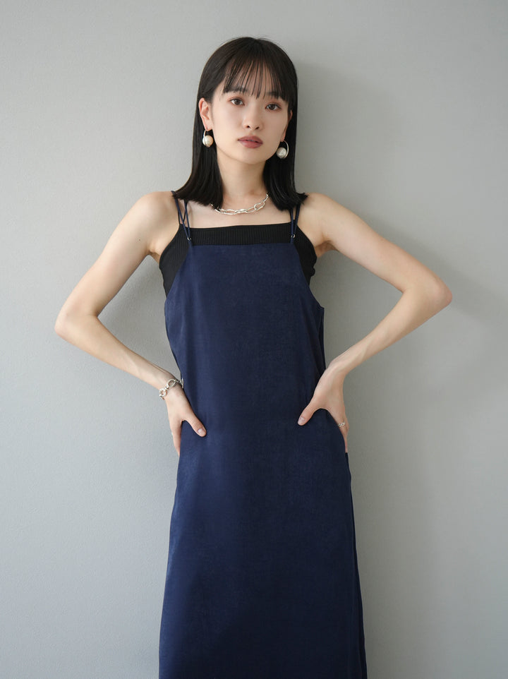 [Pre-order] Vintage Satin Camisole Dress/Navy