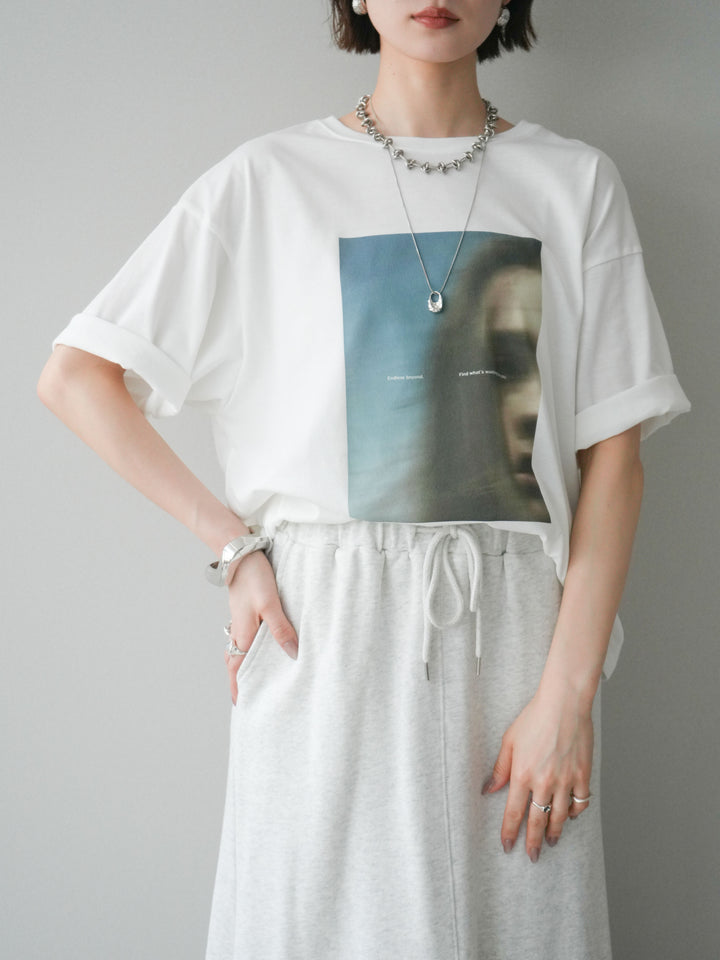 [予約]ブラーアートフォトTシャツ/off2