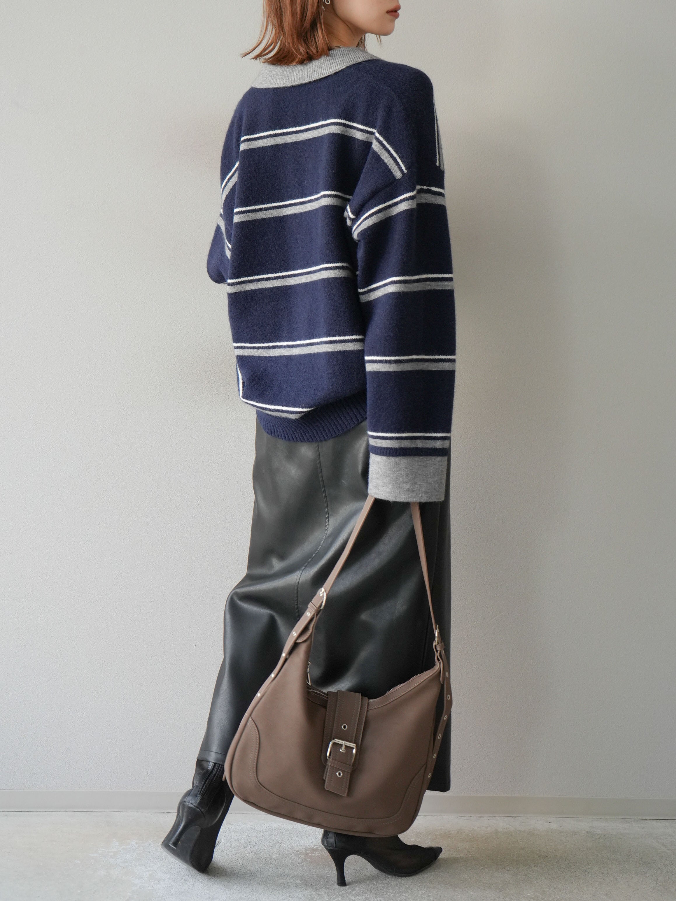 予約]フェイクレザーZIPタイトスカート/ブラック – Lumier