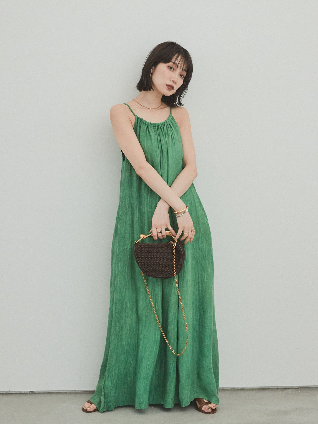 [SET] 不規則染色吊帶裙 + 不規則染色吊帶裙 (2 件套)