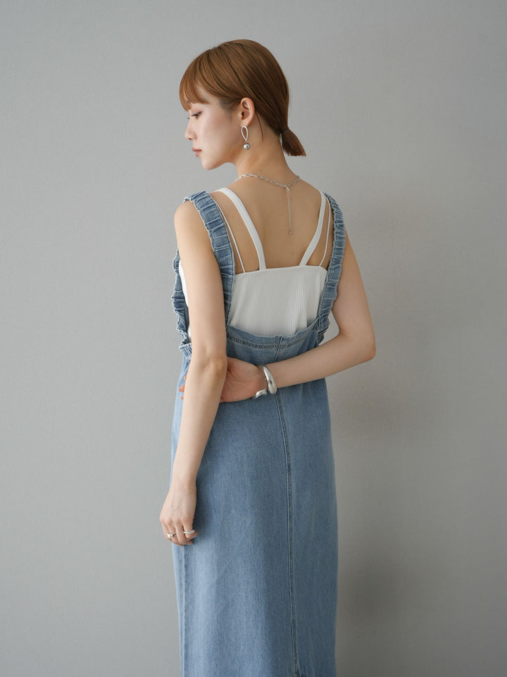 [預購] 牛仔拉鍊衛衣裙/淺藍