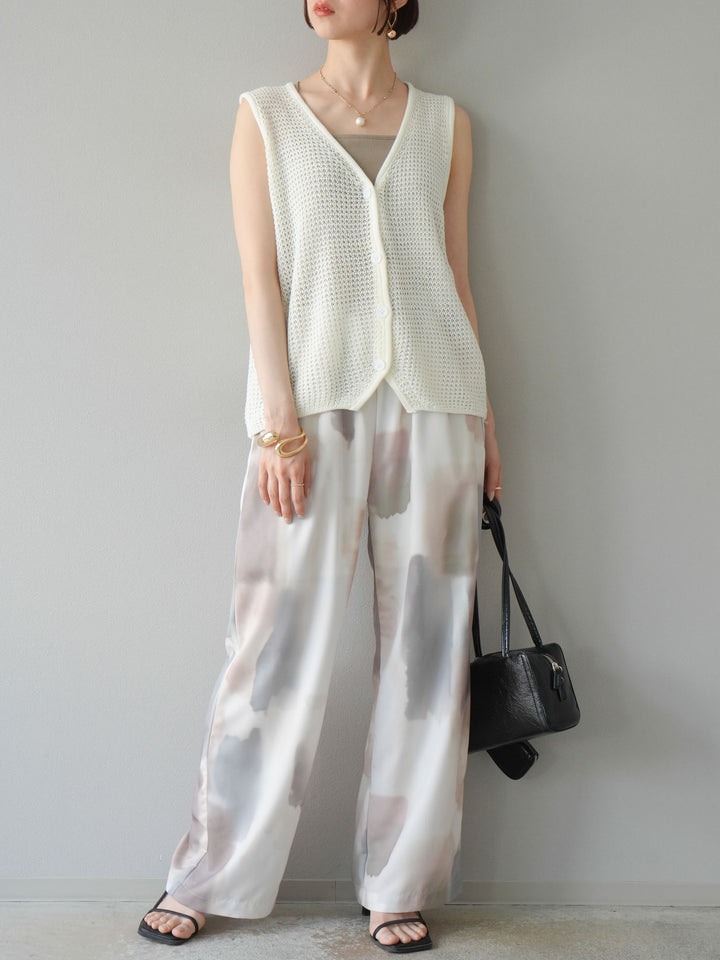 【預購】華夫格針織背心/象牙白