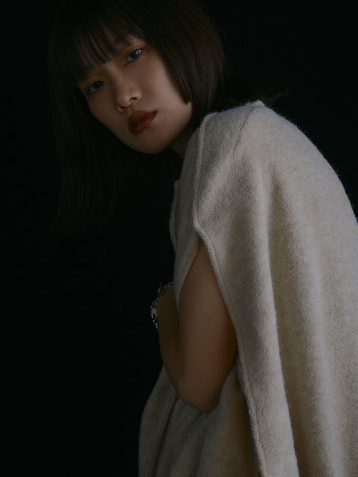 【Allure】[SET]ウール混コクーンブルゾン+ラップデザインタックワイドパンツ(2set)