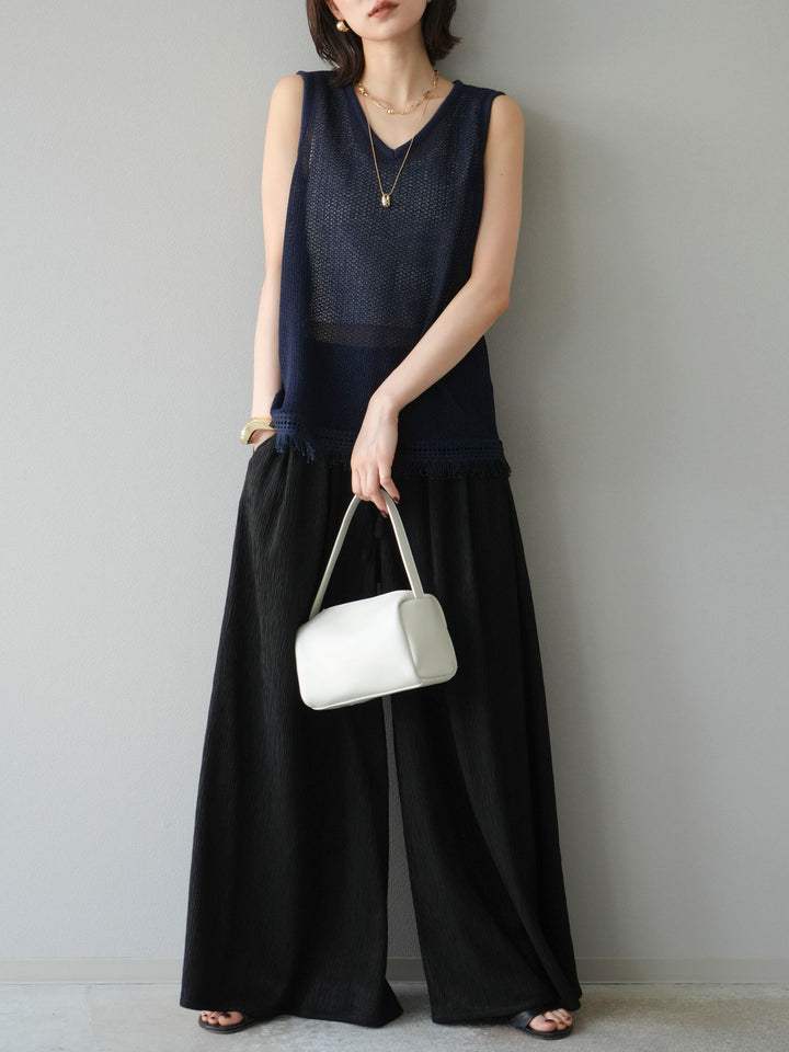 [SET] 柳條寬鬆褲 + 柳條寬鬆褲 (2set)