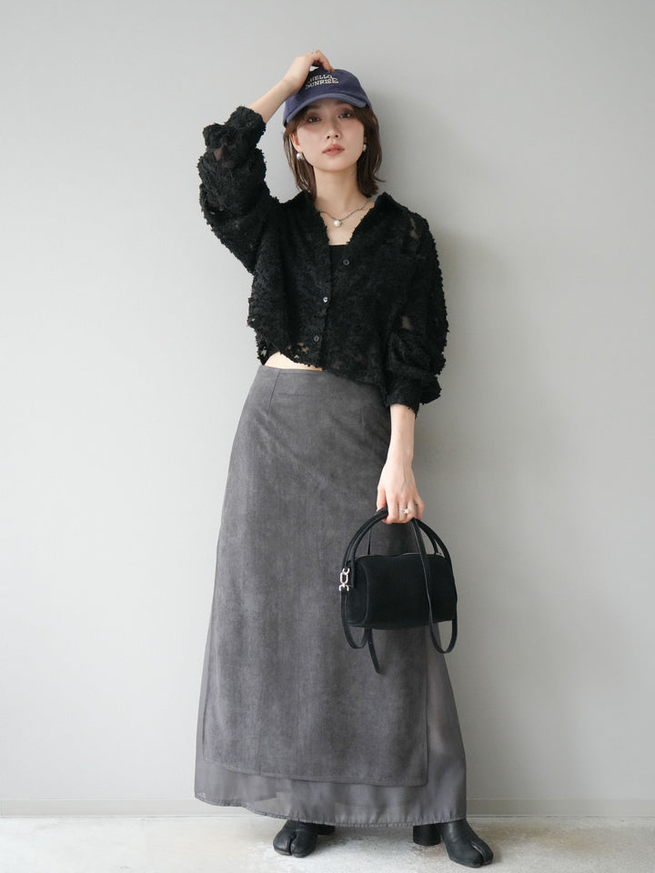 [予約]ジャガードショートシャツ/ブラック