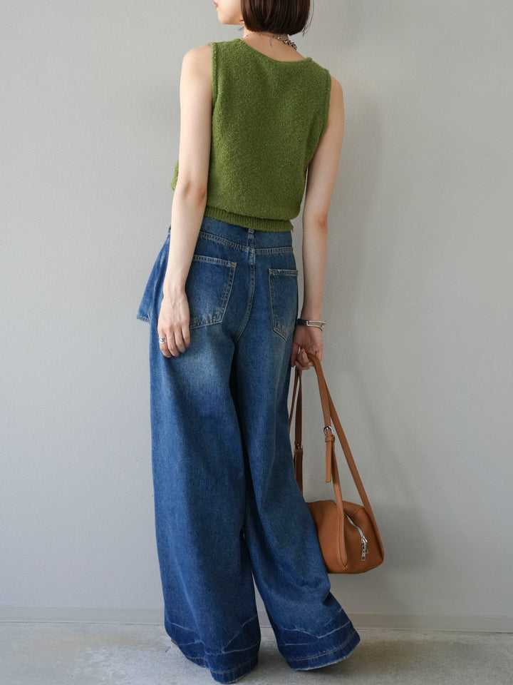 [予約]ラップルーズワイドデニム/ブルー