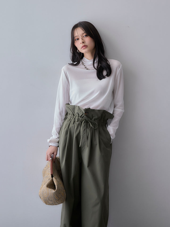 [予約]メッシュボトルネックトップス/offwhite
