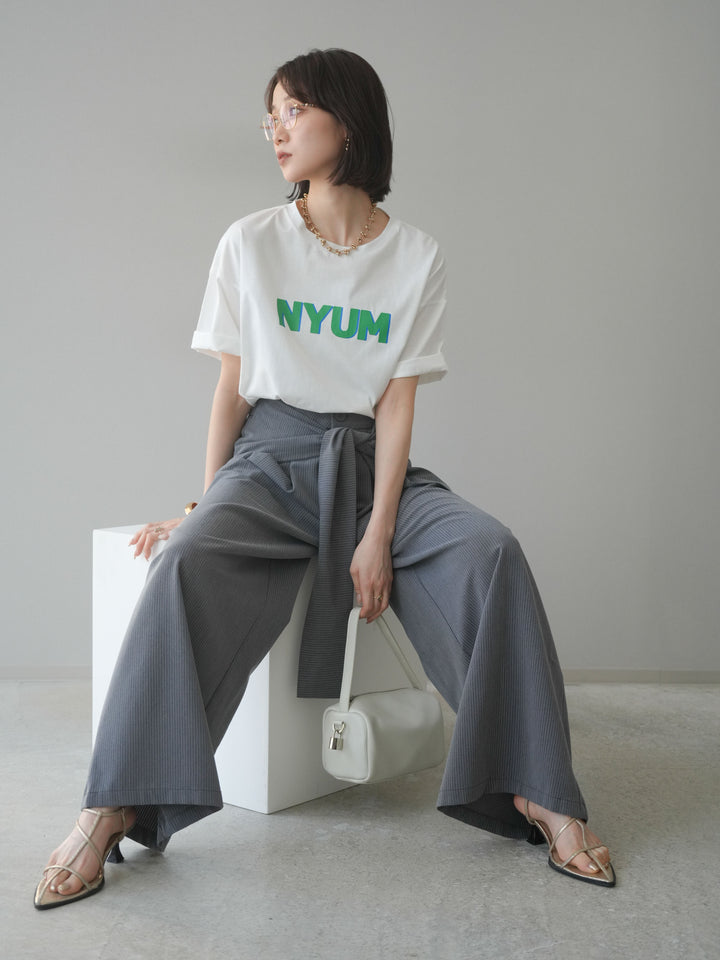 [預購] “NYUM” 標誌印花 Dry Touch 棉質 T卹/米白色