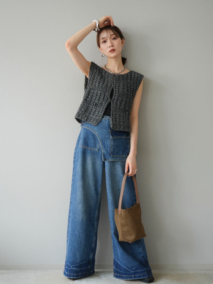 [予約]ラップルーズワイドデニム/ブルー