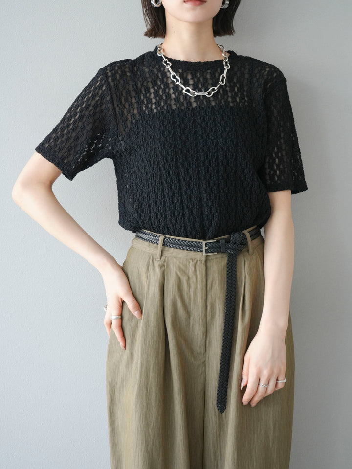 [SET]カットレースTシャツ+選べるアクセセット(2set)