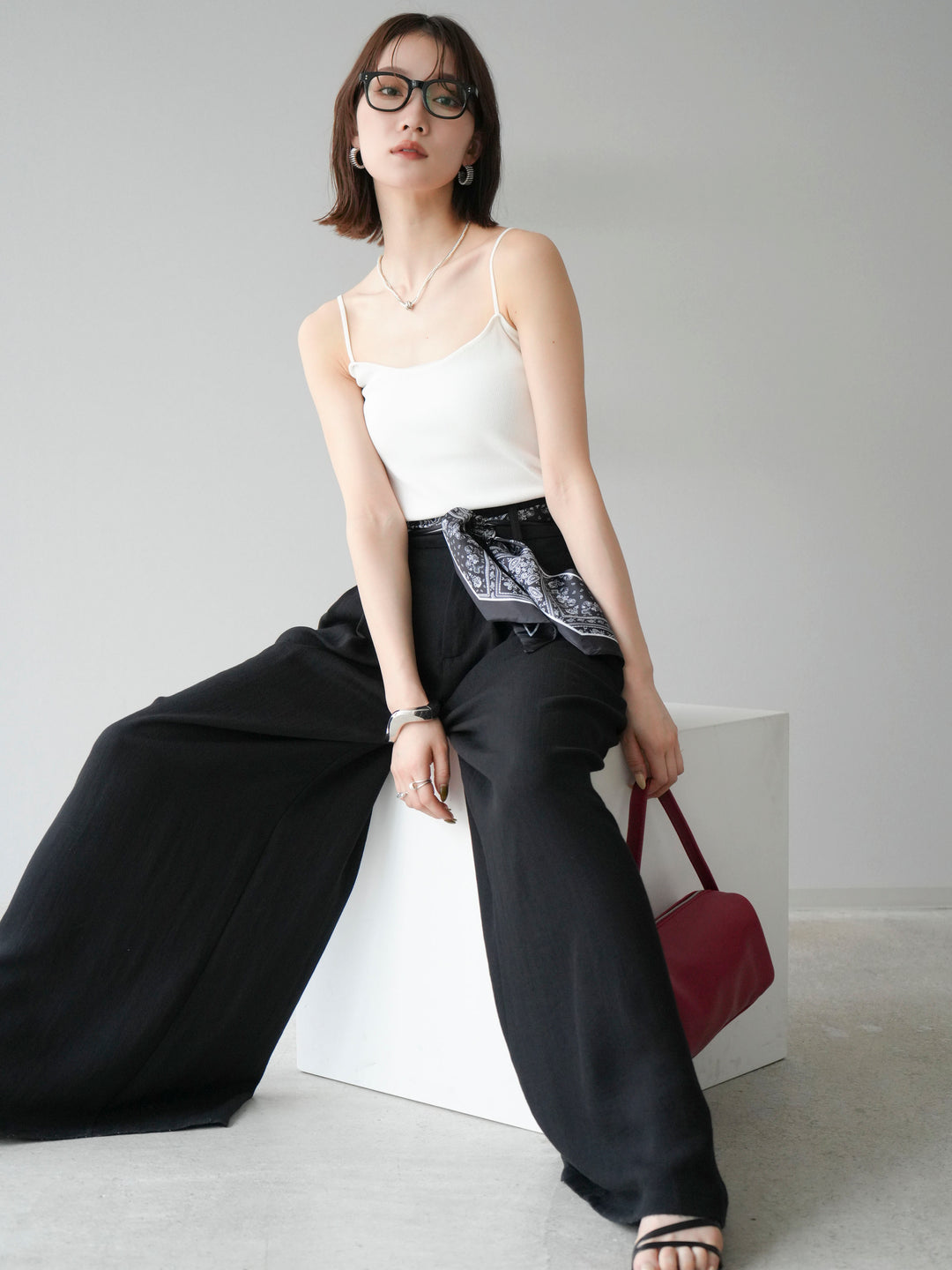 [予約]レーヨンニットキャミソール/オフ