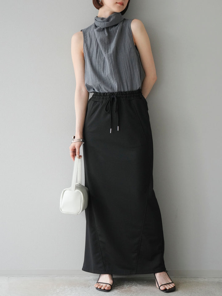 [SET] 後繫帶無袖上衣 + 運動長裙 (2set)