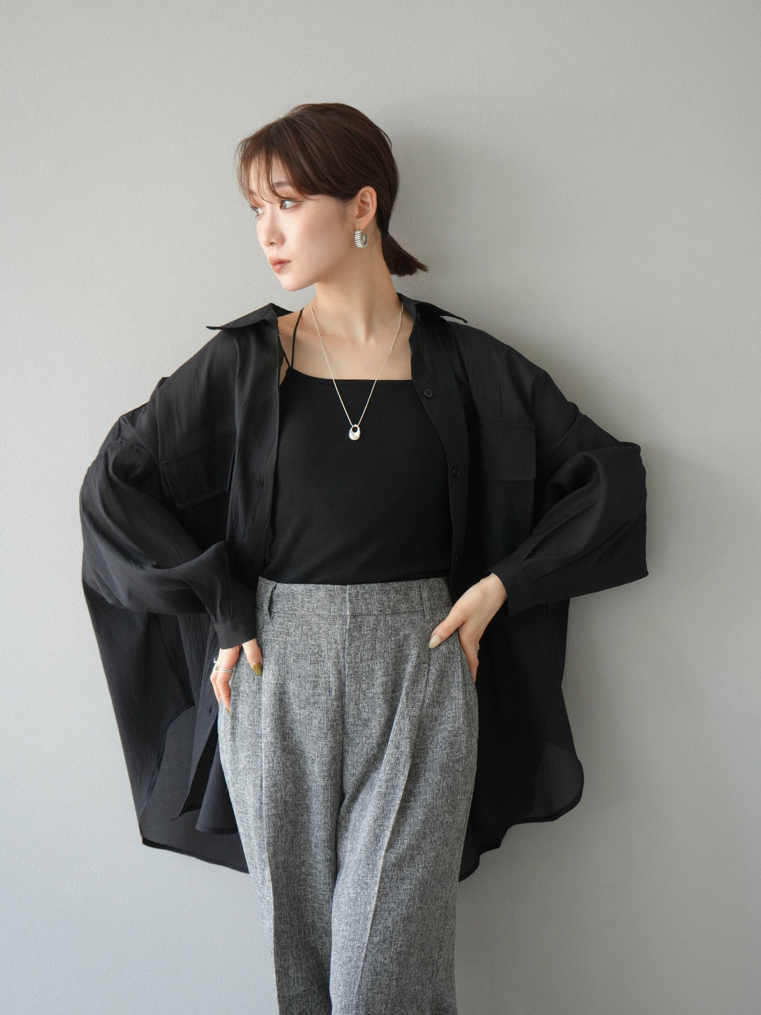 [SET]BIGポケットオーバーシアーシャツ+BIGポケットオーバーシアーシャツ(2set)