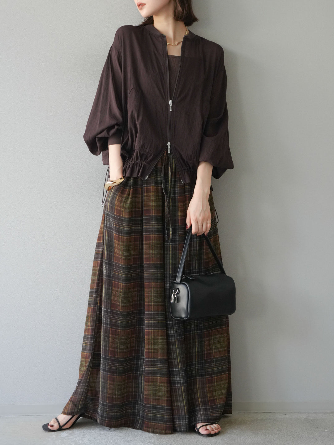 [預訂] Washer Sheer Blouson/棕色