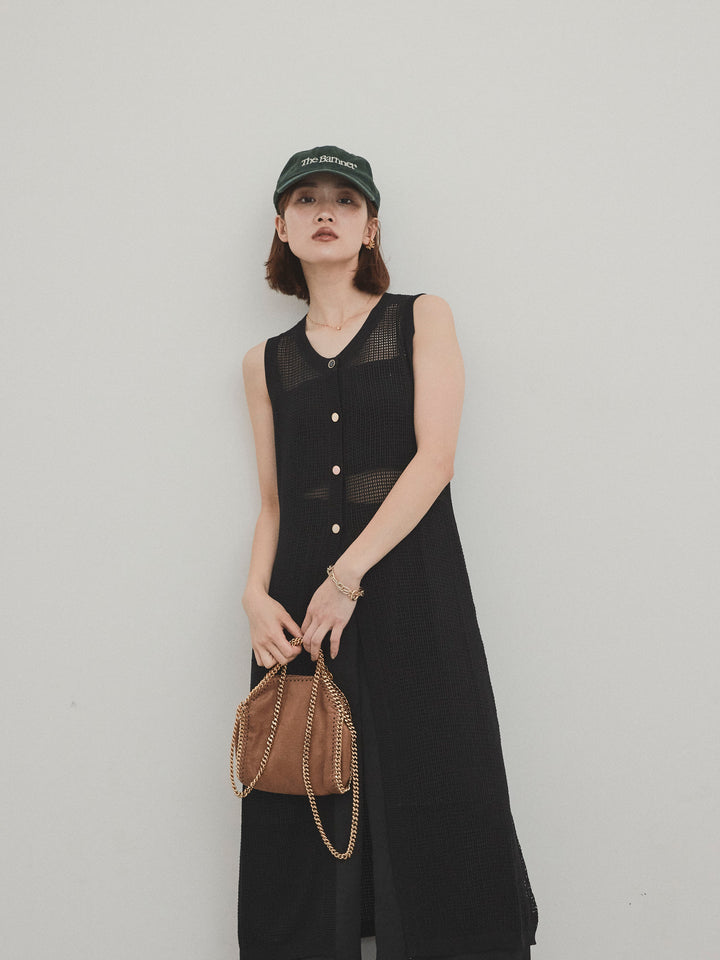 [SET]アソートボタンニットロングジレ+サテンイージーパンツ(2set)