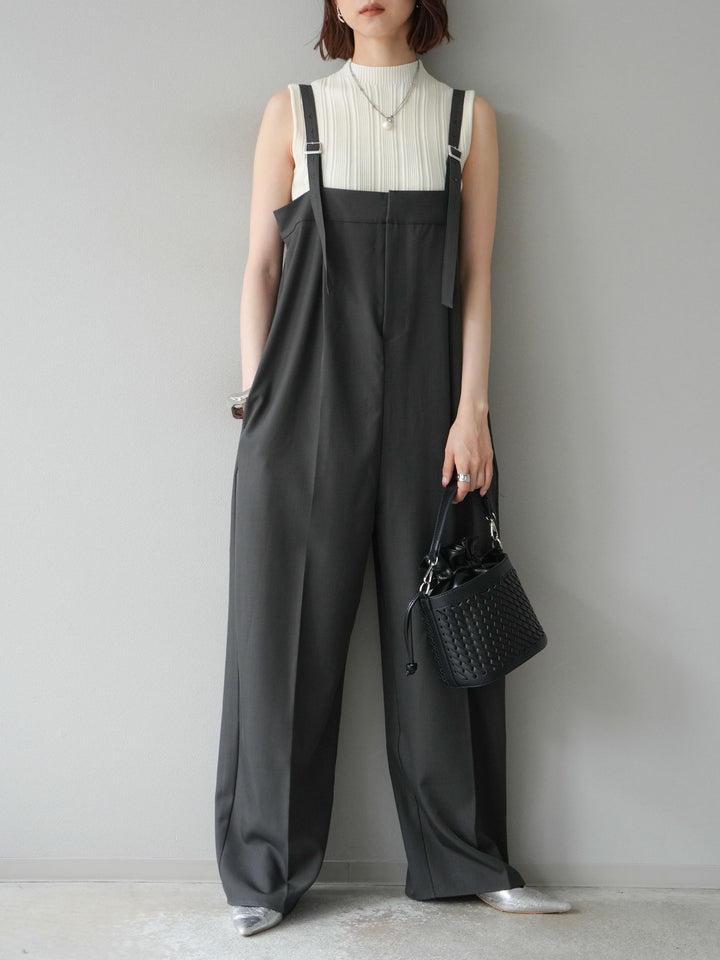 [予約]スリーブレスランダムリブニットトップス/アイボリー