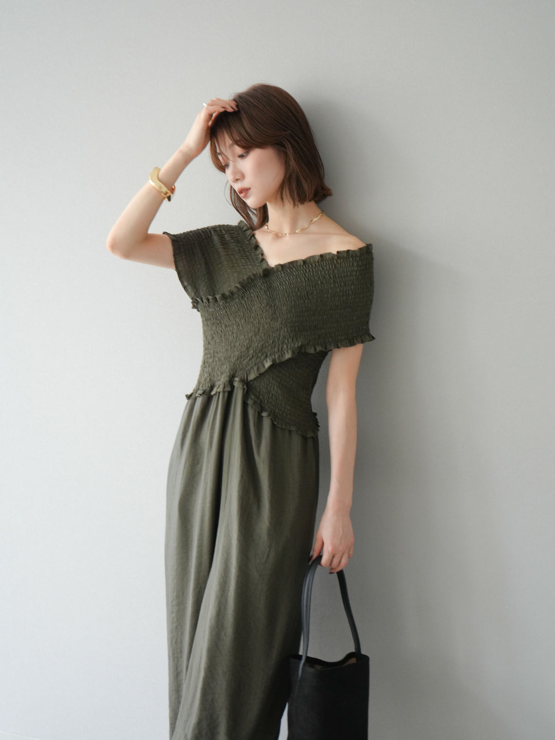 [SET]シャーリングクロスサロペット+シャーリングクロスサロペット(2set)