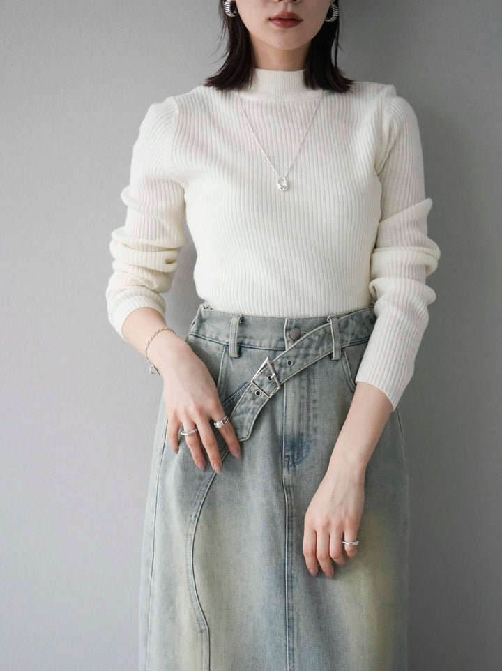 [預訂] 瓶頸羅紋針織上衣/下衣