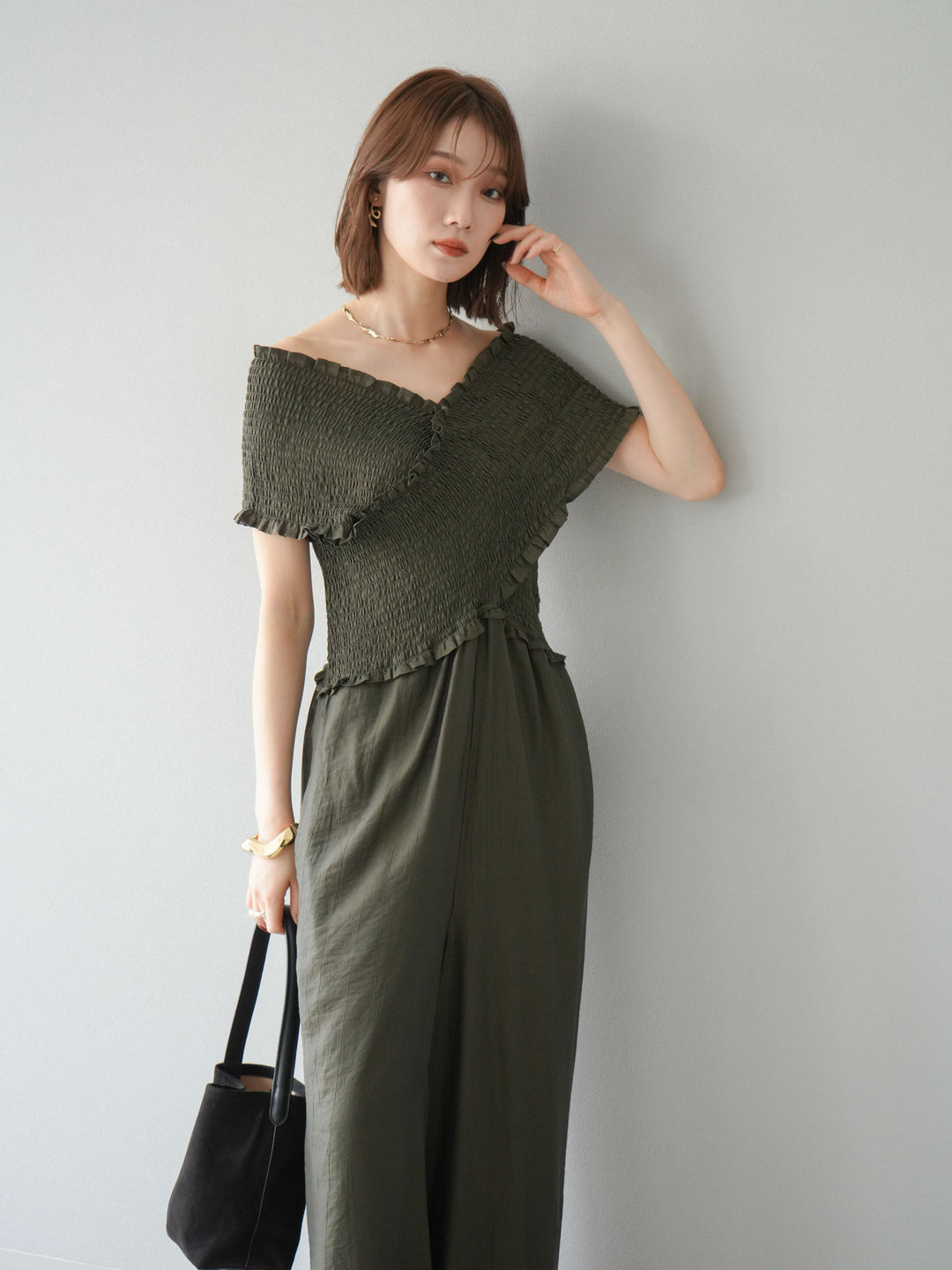 [SET]シャーリングクロスサロペット+シャーリングクロスサロペット(2set)