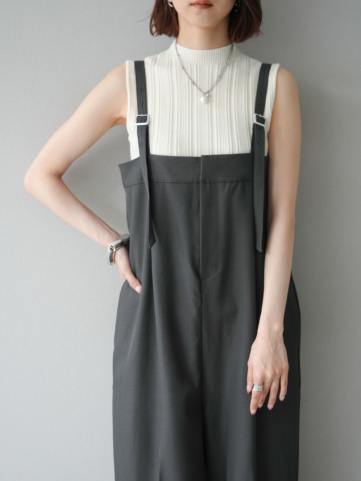 [予約]スリーブレスランダムリブニットトップス/アイボリー