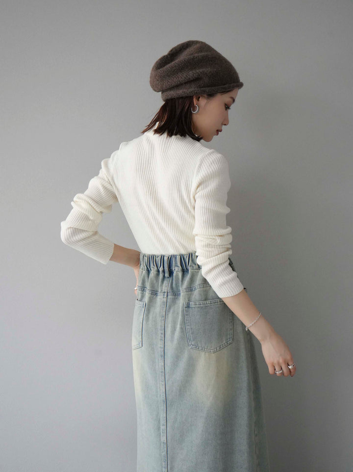 [預訂] 瓶頸羅紋針織上衣/下衣