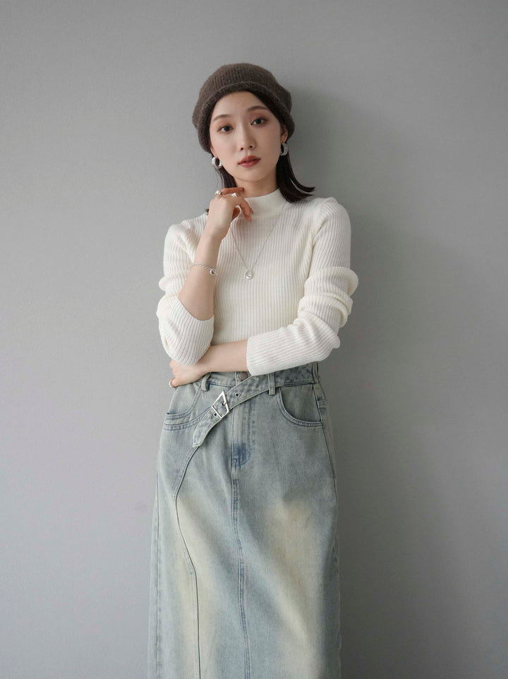 [預訂] 瓶頸羅紋針織上衣/下衣