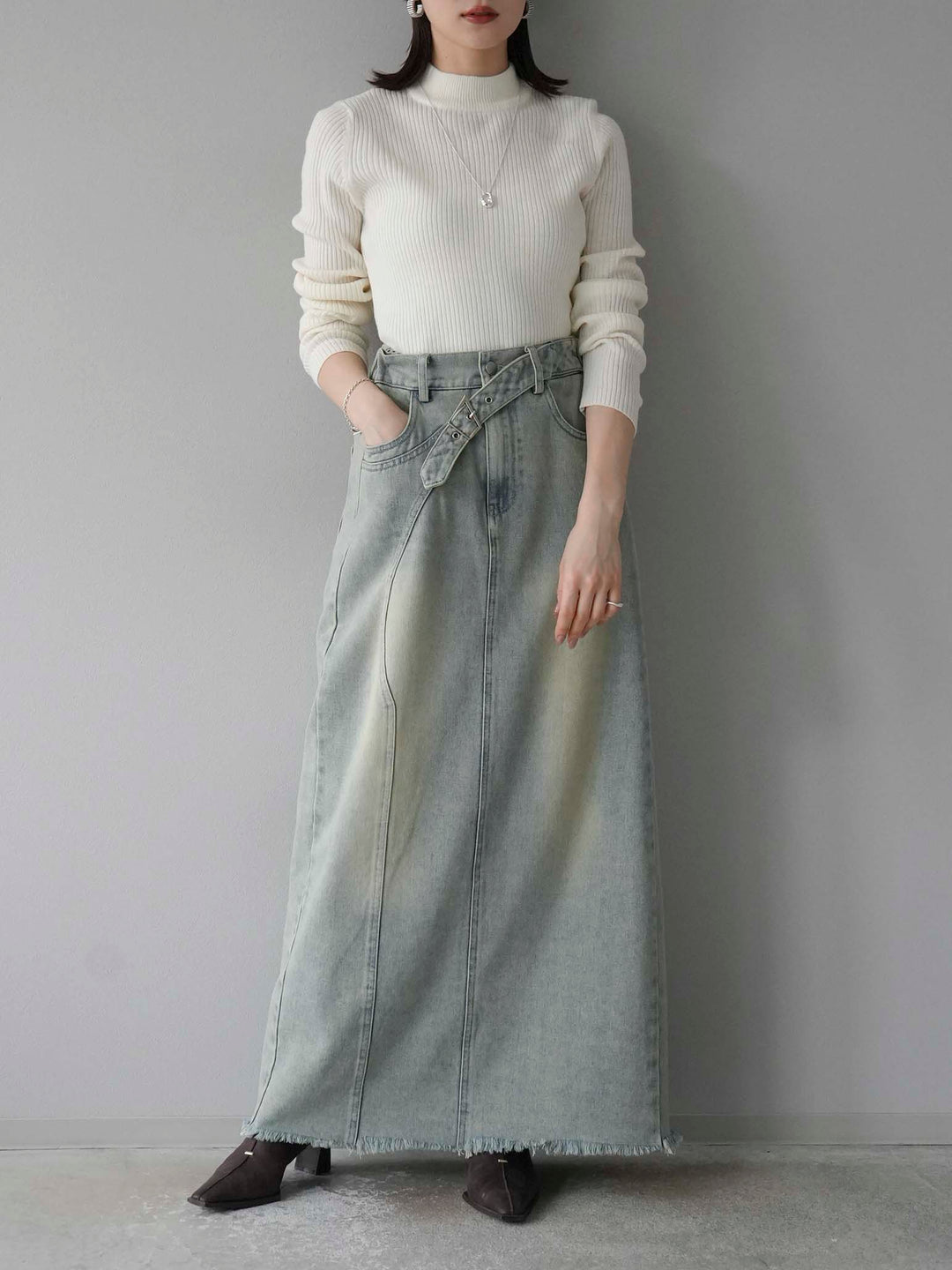 [預訂] 瓶頸羅紋針織上衣/下衣