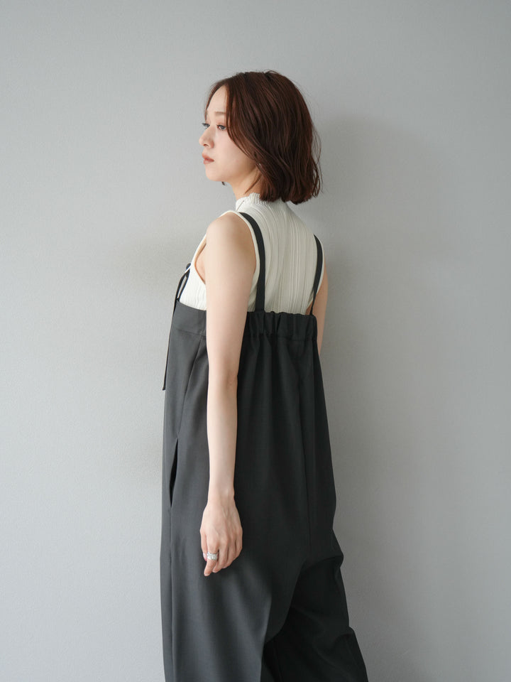 [予約]スリーブレスランダムリブニットトップス/アイボリー