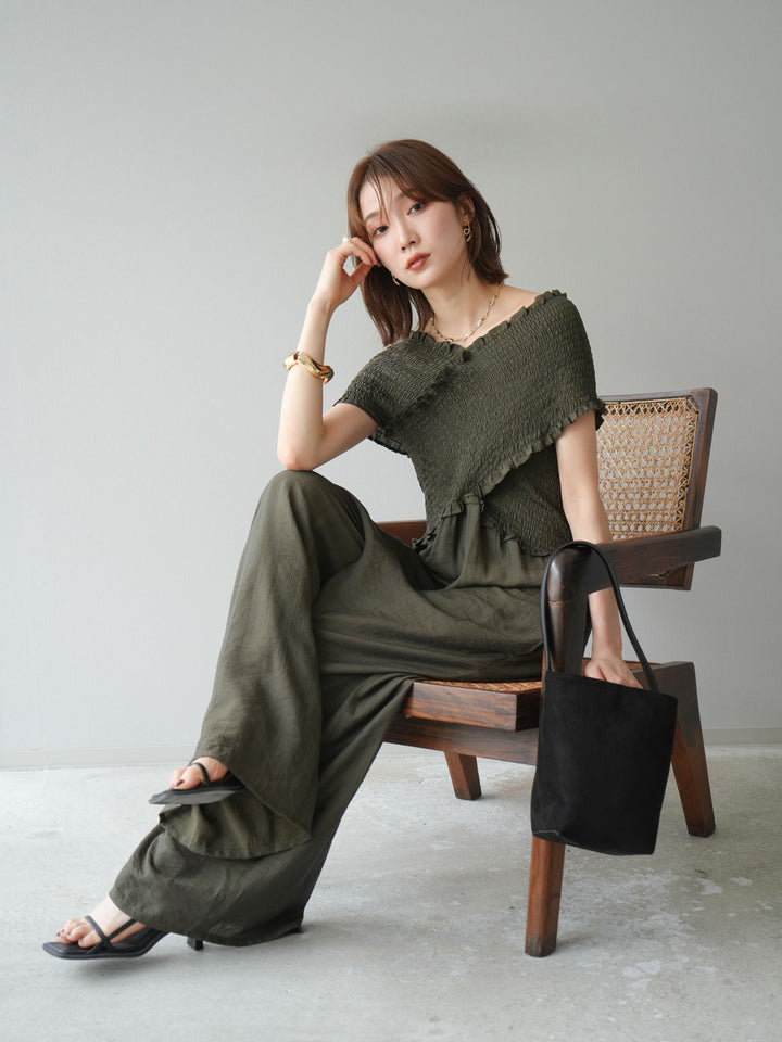 [SET]シャーリングクロスサロペット+シャーリングクロスサロペット(2set)