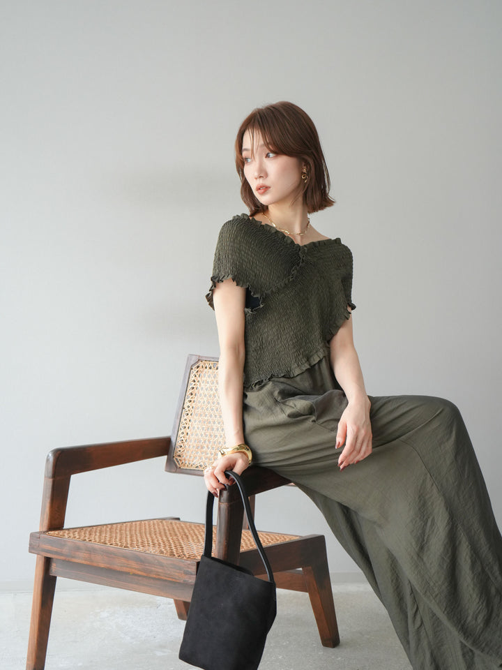 [SET]シャーリングクロスサロペット+シャーリングクロスサロペット(2set)