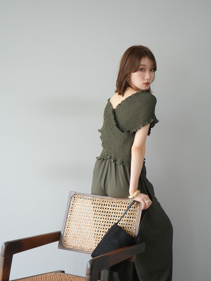 [SET]シャーリングクロスサロペット+シャーリングクロスサロペット(2set)