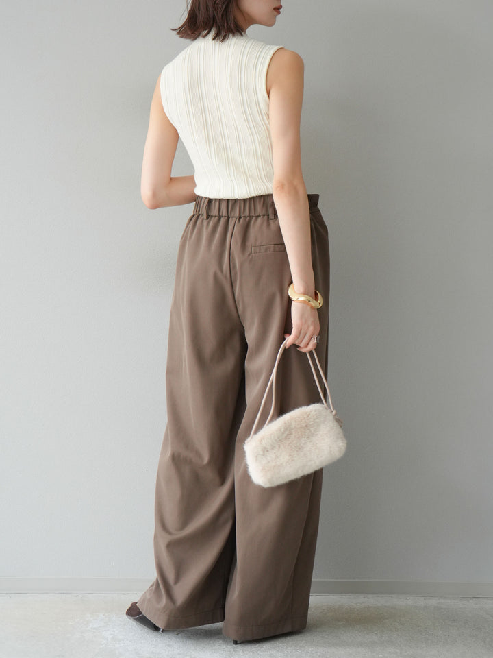 [予約]スリーブレスランダムリブニットトップス/アイボリー