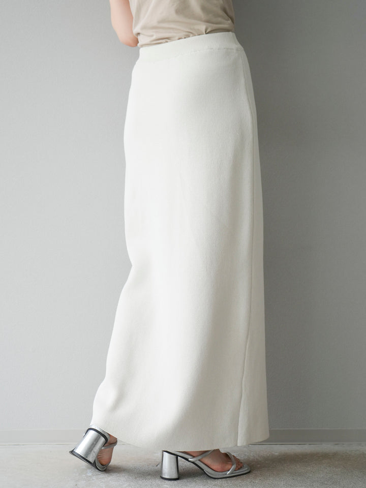 [予約]レーヨンポリIラインニットスカート/アイボリー