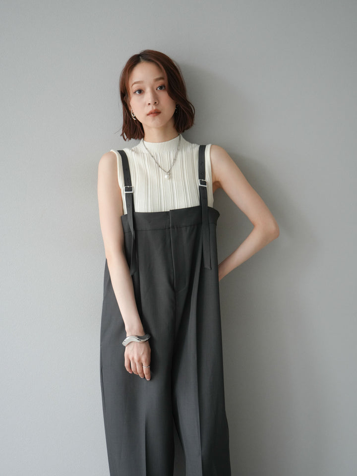 [予約]スリーブレスランダムリブニットトップス/アイボリー