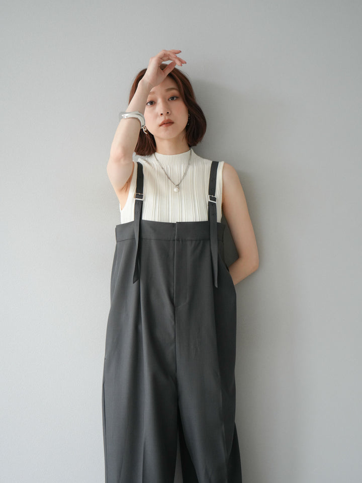 [予約]スリーブレスランダムリブニットトップス/アイボリー