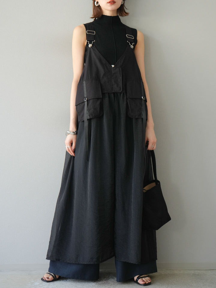 [予約]タクティカルベストオーガンザワンピース/ブラック