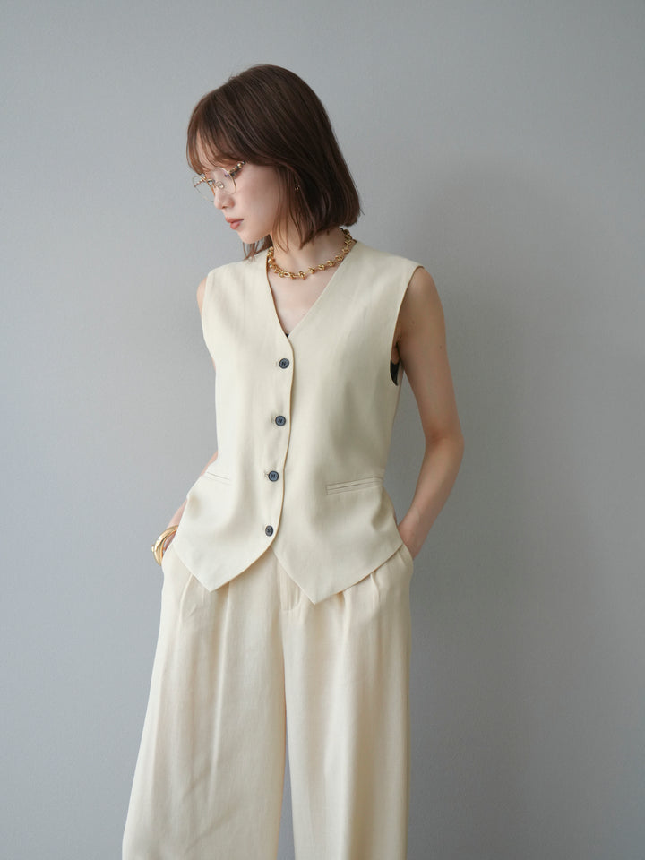 [SET]Vネックジレ＆ワイドパンツSET UP(2set)