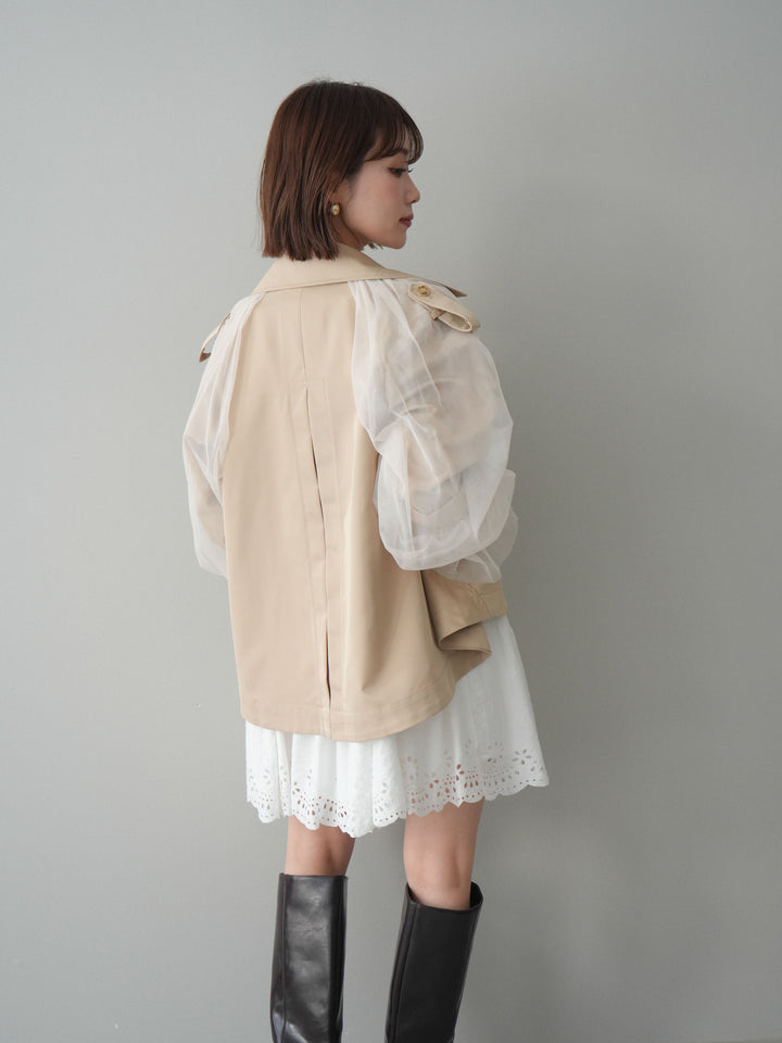 [予約]ティアードパンチングミニワンピース/white