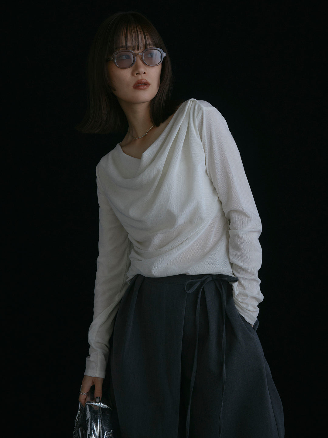 [予約]シアーベロアタックデザイントップス/オフ