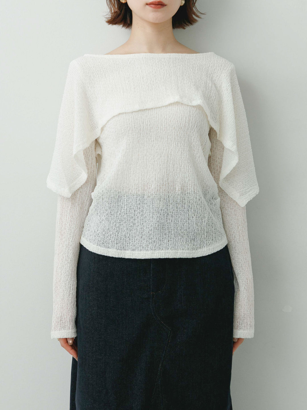 [予約]レースケープデザイントップス/beige